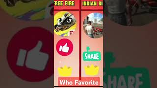 Who's is Favorite😍😍 Free Fiar VS Indian bike driving 3d🤑😍😍