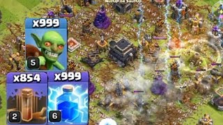 Latihan War COC cuma pake Goblin sama Spell, Wekwkwkwk