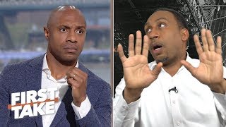 Stephen A., Jay Williams' hilarious reactions to Max’s clutch Kawhi vs. Kobe stance  | First Take