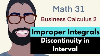 7.5 Improper Integrals--Type 2 Infinite Discontinuity (Video 6) | Business Calculus 2