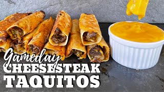 Cheese steak Taquitos on the Griddle - Easy Blackstone Griddle Appetizers!