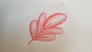 Easy red leaf drawing | Drawing an autumn leaf for beginners