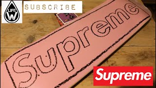 Supreme Kaws Chalk Logo Skateboard Pink Drop SS21 Week 1