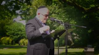 Rabbi Dr. Jacob J. Schacter at the Memorial for 1LT Nathan Baskind- Marigny German War Cemetery