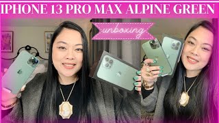 UNBOXING MY NEW IPHONE 13 PRO MAX IN ALPINE GREEN| 1TB