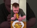 drew’s hot dog sauce shorts cooking downsyndrome mouthwatering