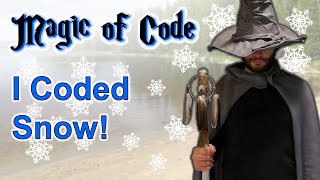 Particle snow over real image using HTML canvas and vanilla JavaScript: Magic of Code