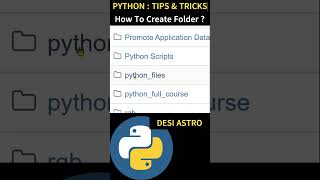 PYTHON: HOW TO CREATE FOLDER USING PYTHON #pythonprogramming #viral #reels #datascience #coding
