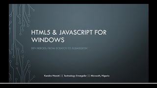 Building Windows 8 apps using HTML5 & JavaScript Part 1