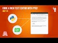 Code A Rich Text Editor With #PyQt