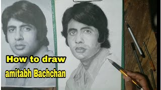 How to draw amitabh bachchan|| step by step sketch || sketch  tutorial||