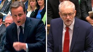 David Cameron tells Jeremy Corbyn: 'For heaven's sake man, go!'