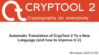 10 - Automatic Translation of CrypTool 2 To a New Language
