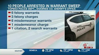Ten Topeka residents arrested following crime reduction efforts