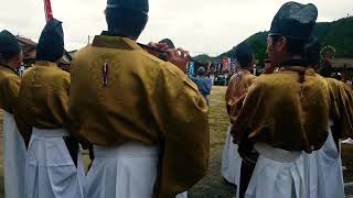 隠岐三大祭り、武良祭風流(2019.10.19)　楽隊の笛