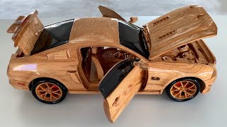 #83 Wood Carving - Ford Mustang GT 2013 - Woodworking Art