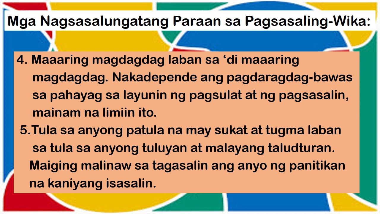 Mga Pamantayan Sa Pagsasaling Wika | Images And Photos Finder