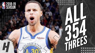 Stephen Curry ALL 354 Three-Pointers in 2018-19 NBA Regular Season