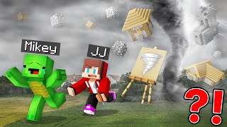 JJ and Mikey Use DRAWING MOD to Realistic Tornado PRANK - Minecraft Maizen