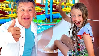 Dad teaches Nastya the rules of behavior for kids