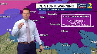 Ice storm warning issued for metro Atlanta, north Georgia