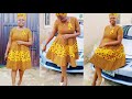 How to cut this beautiful mixed Ankara flayed dress with a bustier