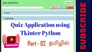 Create a Tkinter window in python tamil | UI for Quiz Application in tkinter python