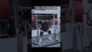 Jesus Olivares squat 422,5kg/931lbs x2 \u0026 335kg/738lbs x8  #powerlifting #power #sports #shorts