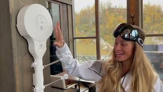 Rebecca Loos demonstrates the Hedgehog Dryer.