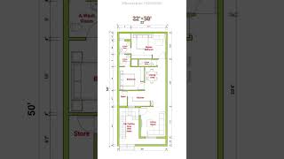 22×50 House Plan || 22×50 House Design || 22×50 Floor Plan || #floorplan #houseplan #shorts