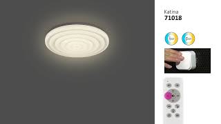 Rabalux 71018 LED Deckenleuchte KATINA weiß 36W 3000K-6500K H:7cm Ø47.5cm dimmbar mit Fernbedienung