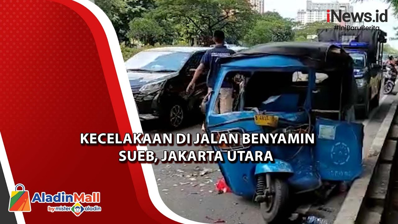 Sopir Ngantuk, Bajaj Tabrak Minibus Hingga Ringsek Di Jalan Benyamin ...