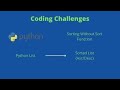 Python | Coding Challenges | Interview Questions | Sorting Without Sort Function | Sort Asc and Desc