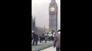 1896 Restored Footage ,Westminster Bridge in London