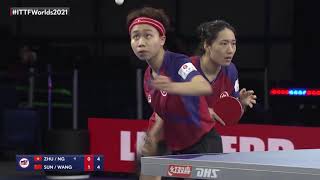 Zhu C./NG W.N. vs Sun Y./Wang M. | 2021 World Table Tennis Championships Finals | WD | R32