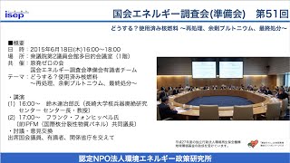 国会エネルギー調査会（準備会）第51回