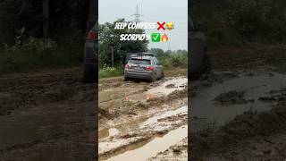 Jeep compass vs Scorpio N 🔥#challenge #jeepcompass #scorpion #offroad #offroad #trend