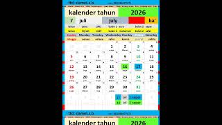 kalender tahun 2026 #kalender #blog #shorts #edukasi #gerhana #calendar #earth #eclipse #geography