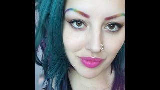 Rainbow eyebrows tutorial