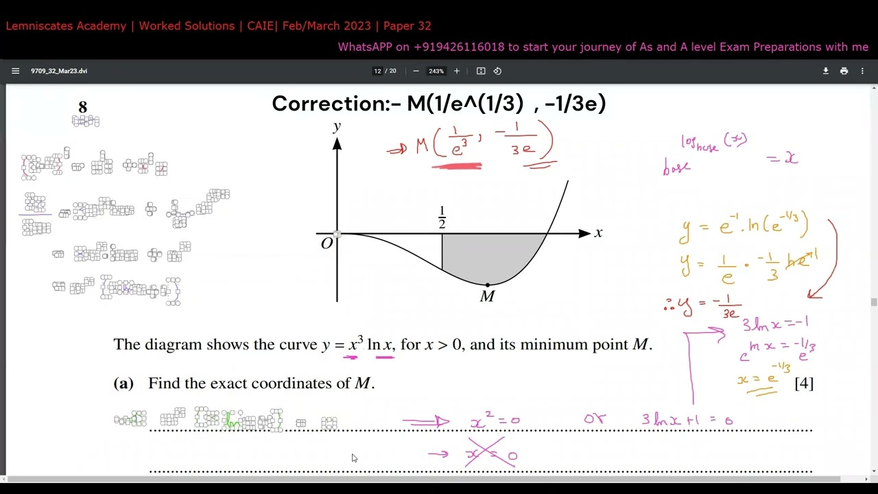 9709_m23_qp_32 | Worked Solutions | Q8 | Calculus - Product Rule ...