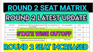 MCC Neet 2024 2nd Round Seat matrix lNeet 2nd Round Update|Cutoff Round 2 lNew Colleges Status #mcc