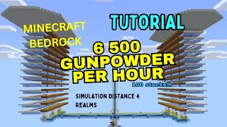 6,500 Gunpowder/h MCBE Creeper Farm Tutorial