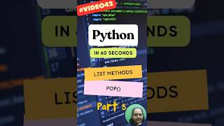 Pop Method : List Methods in Python Part 5 #shorts