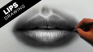 Hyperrealistic Drawing of Human Lips | Time-lapse