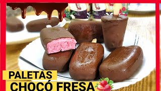 LOS MEJORES HELADOS CASEROS DEL MUNDO/PALETAS DE FRESA CUBIERTAS DE CHOCOLATE/