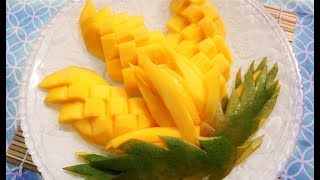 How to Make Mango Flowers - Fruit and Vegetable Carving - Sushi Garnish - Food Art Design Ideas