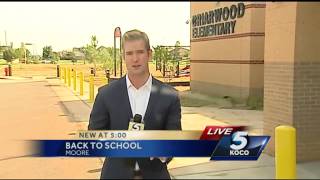 Students return back to class at Moore schools rebuilt after May 2013 tornadoes