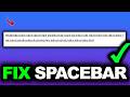 100% FIXED! Space Bar Not Working in Vscode Fix