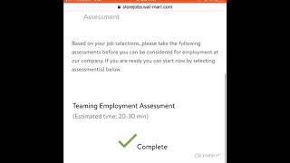 My answers to the Walmart Teaming Employment Assesment test