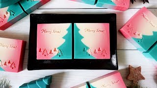 大聖誕樹手工皂 - Christmas tree soap making with acrylic scraper, coldprocess - 手工皂